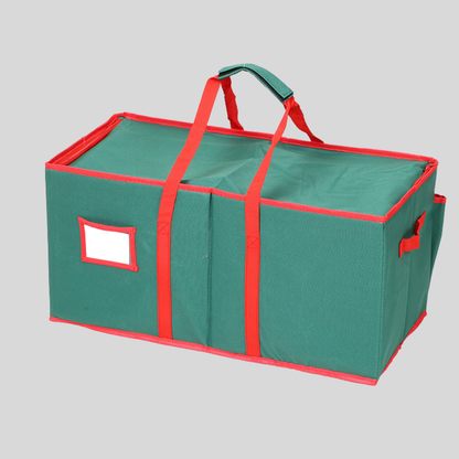 Holiday Organizer | Christmas Ornament Storage Box with Adjustable Dividers | Durable Design for Easy Access