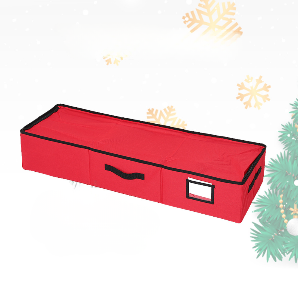 Holiday Organizer | Christmas Ornament Storage Box with Adjustable Dividers | Durable Design for Easy Access