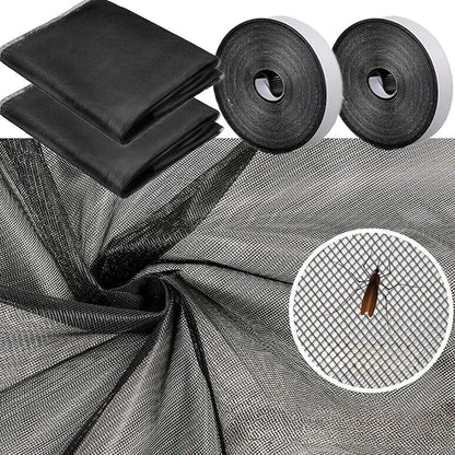 Adjustable Window Screen Mesh with Hook-and-Loop Fastener for Bug Protection in Homes and Doors