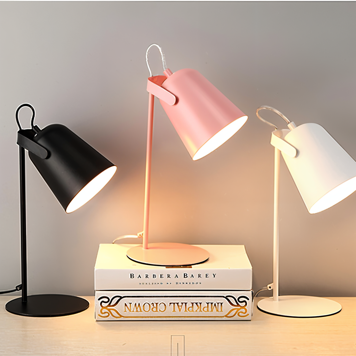Adjustable Desk Lamp with Swivel Shade – Macaroon Color Metal Reading Light for Study & Bedside – 5.9 in x 13.8 in Compact Design