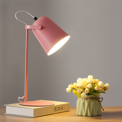 Adjustable Desk Lamp with Swivel Shade – Macaroon Color Metal Reading Light for Study & Bedside – 5.9 in x 13.8 in Compact Design