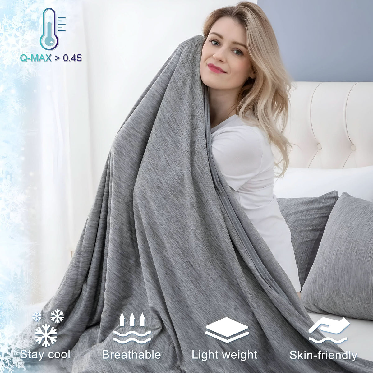Plumaria | Cooling Blanket for Bed with Breathable Cotton | Lightweight Comfort for Hot Sleepers