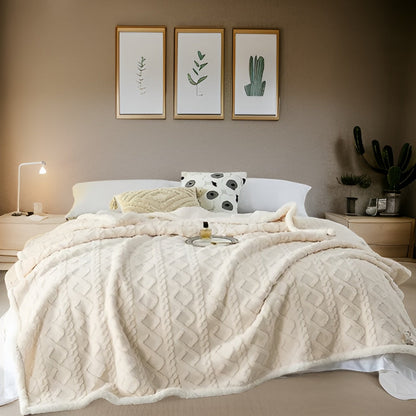 Reversible Sherpa Throw Blanket 59×79 Inches Soft Polyester for Couch Bed Chair Gray White Lightweight Winter Warmth Layer Bedroom Living Ro