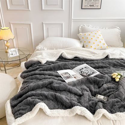 Reversible Sherpa Throw Blanket 59×79 Inches Soft Polyester for Couch Bed Chair Gray White Lightweight Winter Warmth Layer Bedroom Living Ro