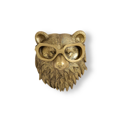 Animal Head Wall Hook Resin Decorative Hanger for Keys Coats Bags Entryway Bedroom Handcrafted Bronze Brass Wildlife Accent Organizer Home