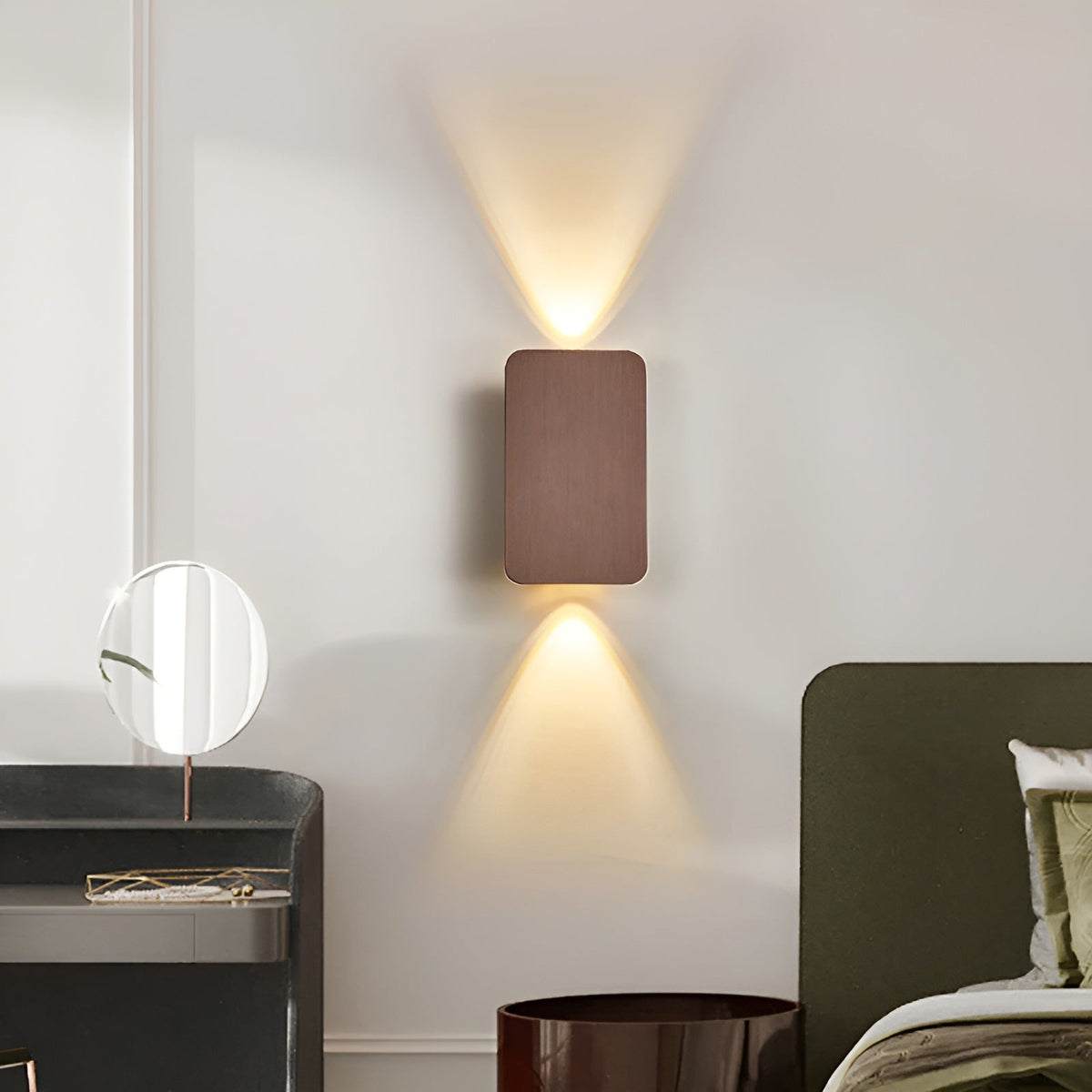 Rectangular Aluminum Sconce 6W Bidirectional Indoor Accent Light for Hallways Bedrooms Living Rooms