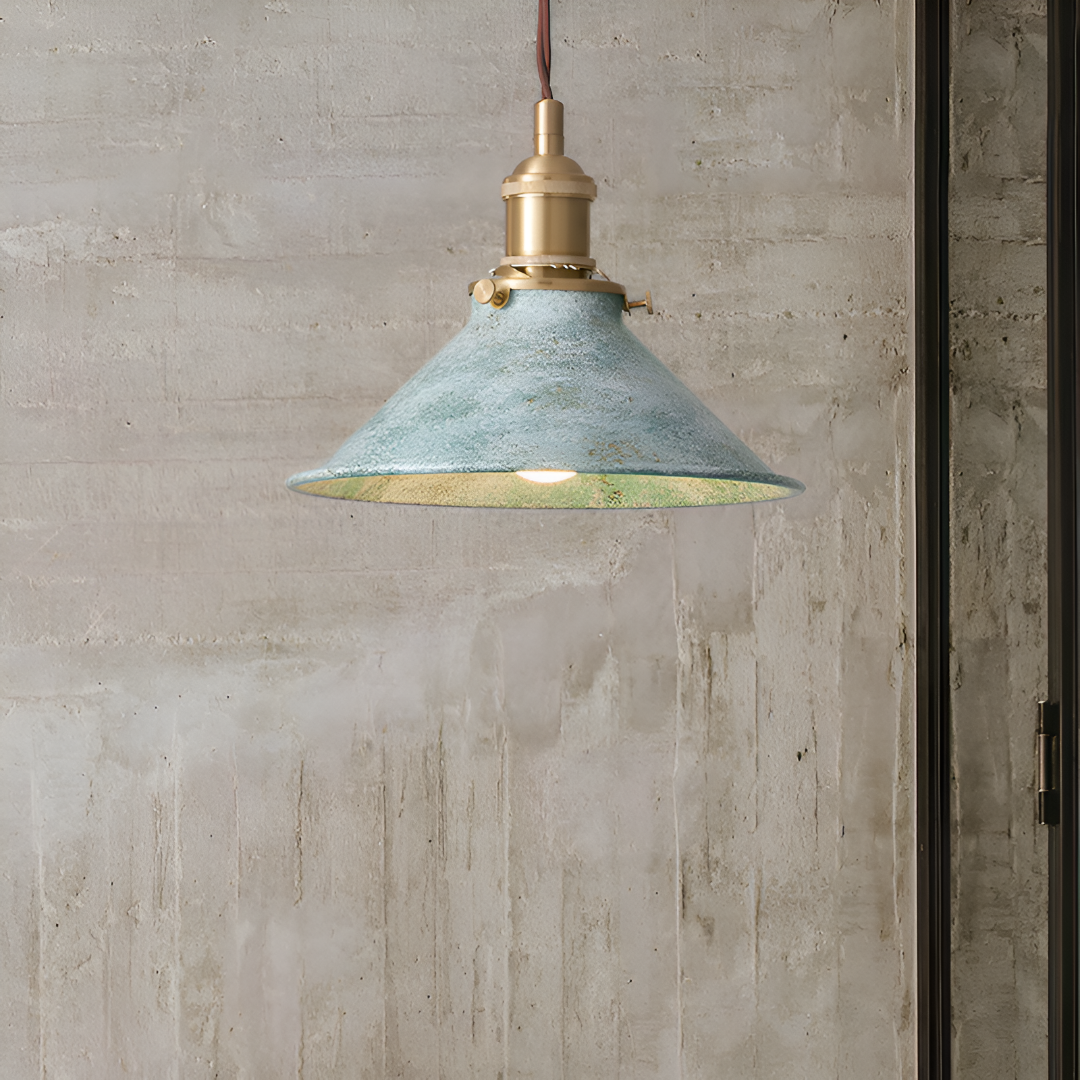 Iron Overhead Fixture 14-Inch Shade Blue Adjustable Drop Height E27 Socket Dining Counter Island Task Lighting Modern Vintage Warehouse Farm
