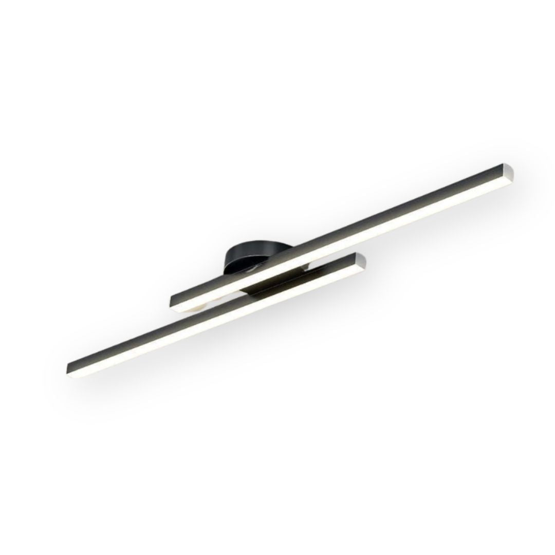 Flush Mount LED Overhead Light | Black Aluminum Linear Low-Profile Fixture for Bedrooms, Entryways & Compact Spaces | Modern Minimalist Desi