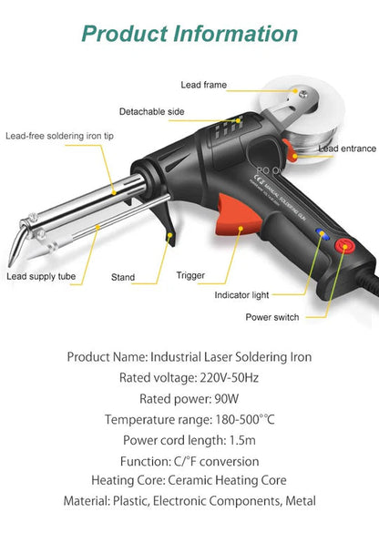 Dual-Function Soldering Iron with Ceramic Core – 20-Second Heat-Up, Ergonomic Grip for Welding & Cutting