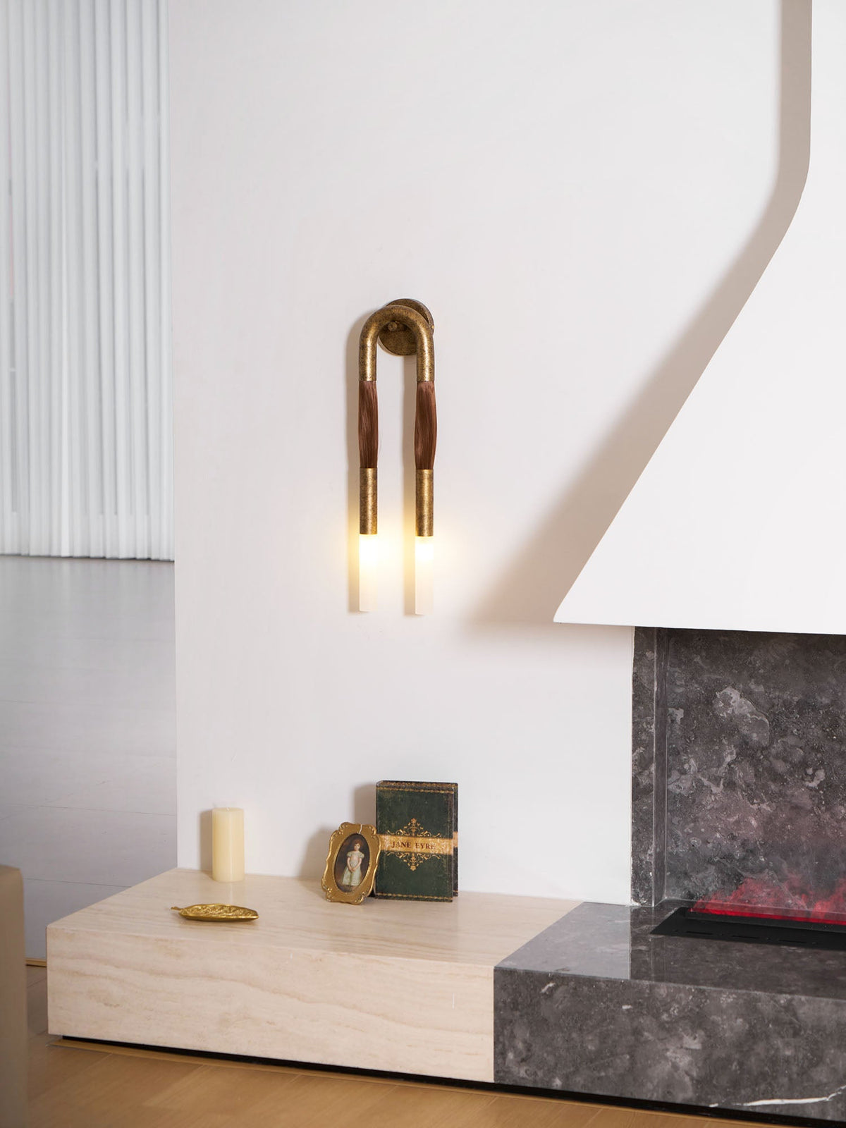 Metal Sconce Light 26 in with Flowing Fiber Design for Bedroom Living Room Hallway Ambient Lighting Decorative Accent Fixture Modern Home De