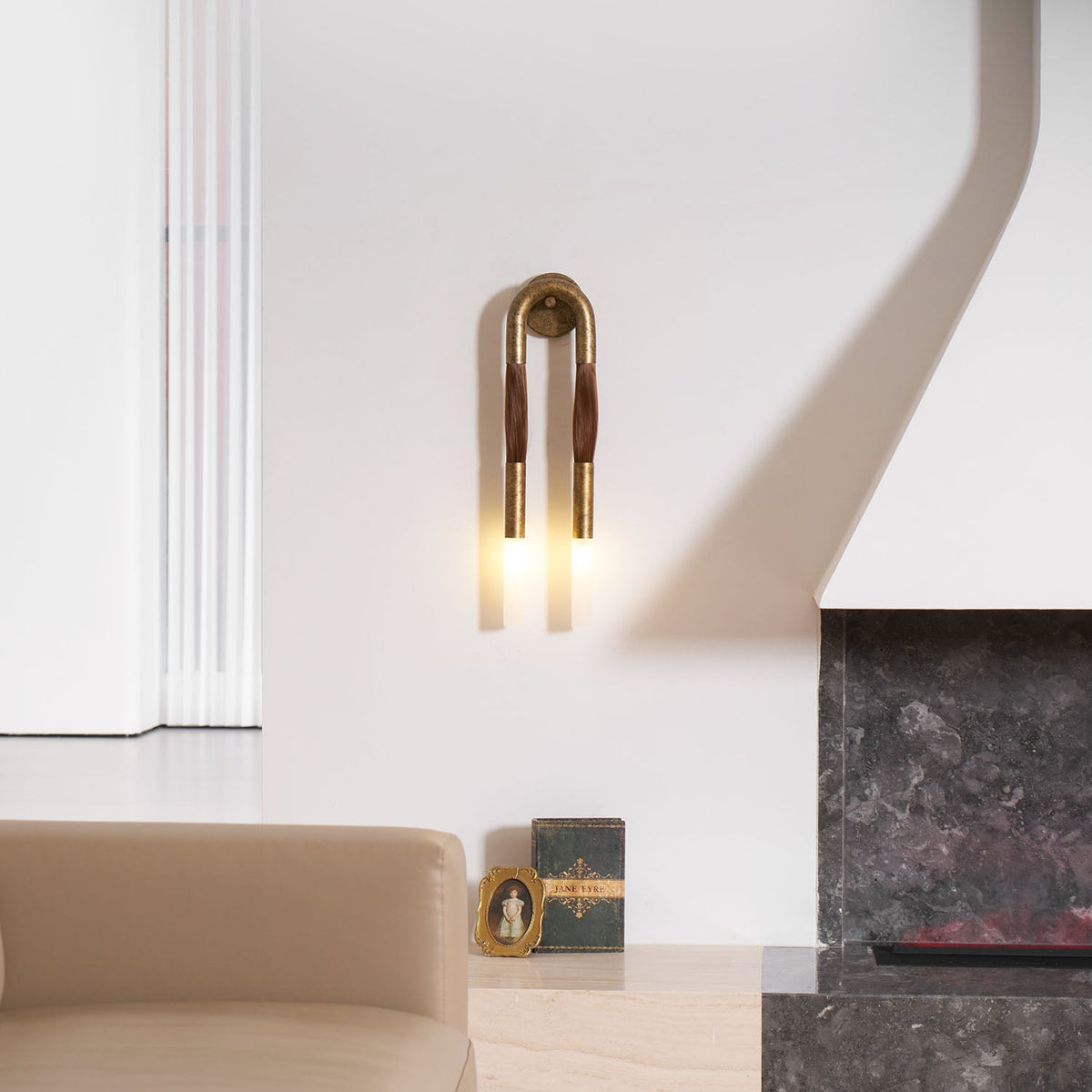 Metal Sconce Light 26 in with Flowing Fiber Design for Bedroom Living Room Hallway Ambient Lighting Decorative Accent Fixture Modern Home De