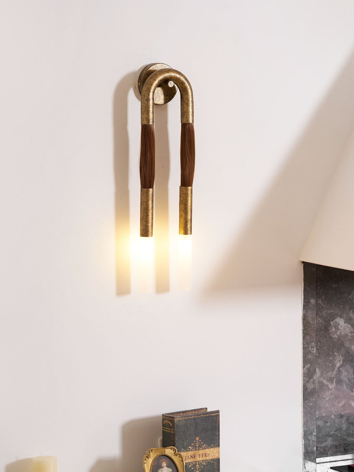 Metal Sconce Light 26 in with Flowing Fiber Design for Bedroom Living Room Hallway Ambient Lighting Decorative Accent Fixture Modern Home De