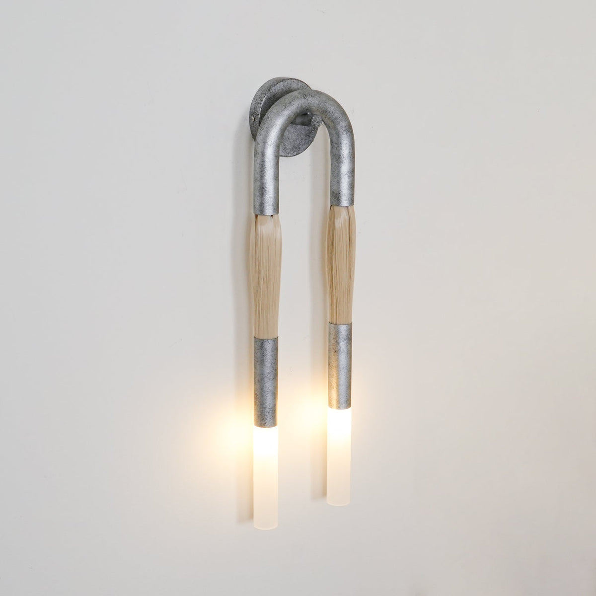 Metal Sconce Light 26 in with Flowing Fiber Design for Bedroom Living Room Hallway Ambient Lighting Decorative Accent Fixture Modern Home De