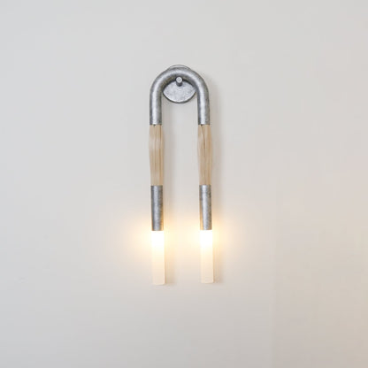 Metal Sconce Light 26 in with Flowing Fiber Design for Bedroom Living Room Hallway Ambient Lighting Decorative Accent Fixture Modern Home De