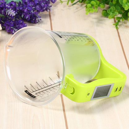 Digital Measuring Cup Kitchen Scale with LCD Display – Weigh & Pour in One Tool for Baking, Coffee, Meal Prep – 35 oz Capacity, Auto