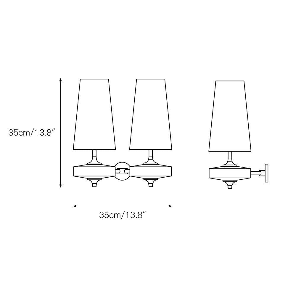 Dual Fabric Sconce Light Fixture Wooden Frame Indoor Lighting Bedroom Hallway Accent Warm Glow 14 in Wide E12 E14 Socket Hardwired Modern Ho