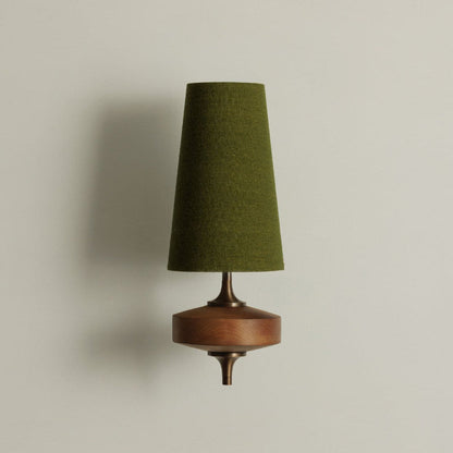 Dual Fabric Sconce Light Fixture Wooden Frame Indoor Lighting Bedroom Hallway Accent Warm Glow 14 in Wide E12 E14 Socket Hardwired Modern Ho