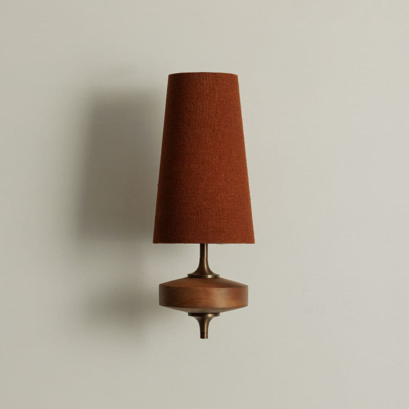 Dual Fabric Sconce Light Fixture Wooden Frame Indoor Lighting Bedroom Hallway Accent Warm Glow 14 in Wide E12 E14 Socket Hardwired Modern Ho