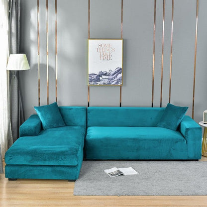 Stretch Velvet Couch Cover with Full Frame Protection for Living Room Sofas – Universal Fit Slipcover