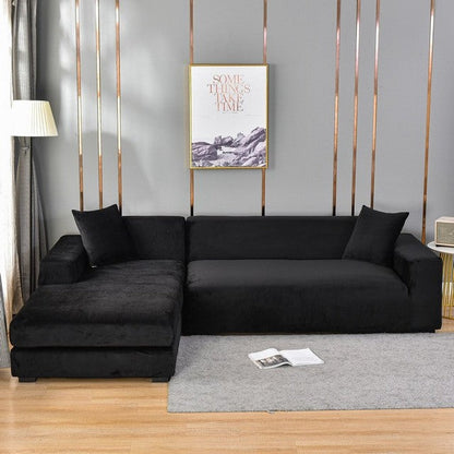 Stretch Velvet Couch Cover with Full Frame Protection for Living Room Sofas – Universal Fit Slipcover