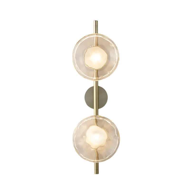 Hand-Blown Glass Wall Sconce with Aluminum Frame – Modern Globe Light for Hallways, Bedrooms & Living Rooms