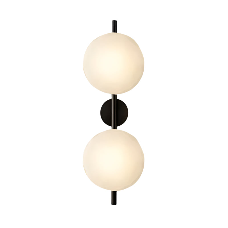 Hand-Blown Glass Wall Sconce with Aluminum Frame – Modern Globe Light for Hallways, Bedrooms & Living Rooms