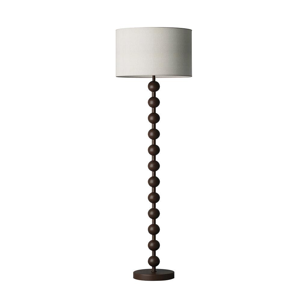 Tall Standing Lamp with White Shade 63 Inches Natural Wood Base Dimmable Accent Light for Bedroom Living Room Corner Reading Nook Modern Dec