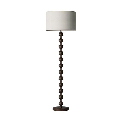 Tall Standing Lamp with White Shade 63 Inches Natural Wood Base Dimmable Accent Light for Bedroom Living Room Corner Reading Nook Modern Dec