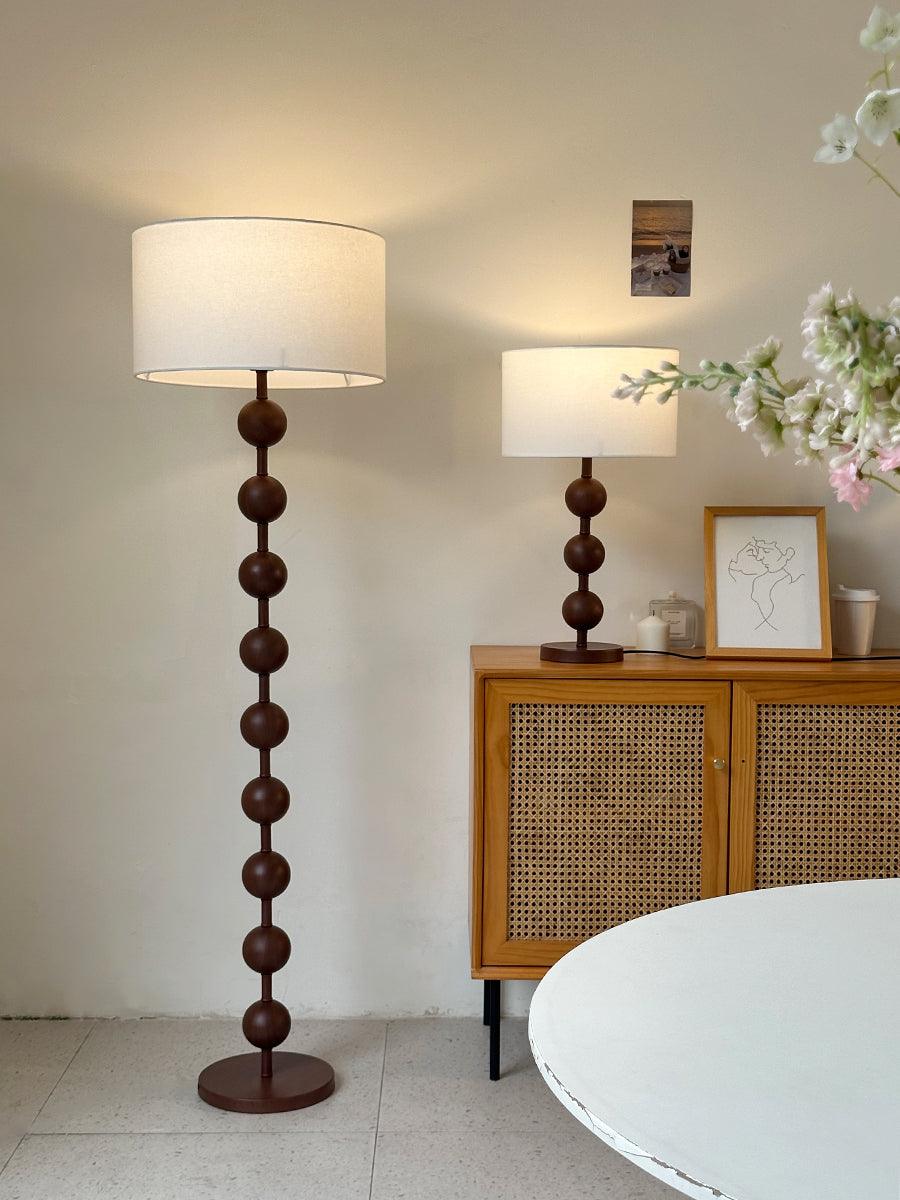 Tall Standing Lamp with White Shade 63 Inches Natural Wood Base Dimmable Accent Light for Bedroom Living Room Corner Reading Nook Modern Dec