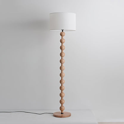 Tall Standing Lamp with White Shade 63 Inches Natural Wood Base Dimmable Accent Light for Bedroom Living Room Corner Reading Nook Modern Dec