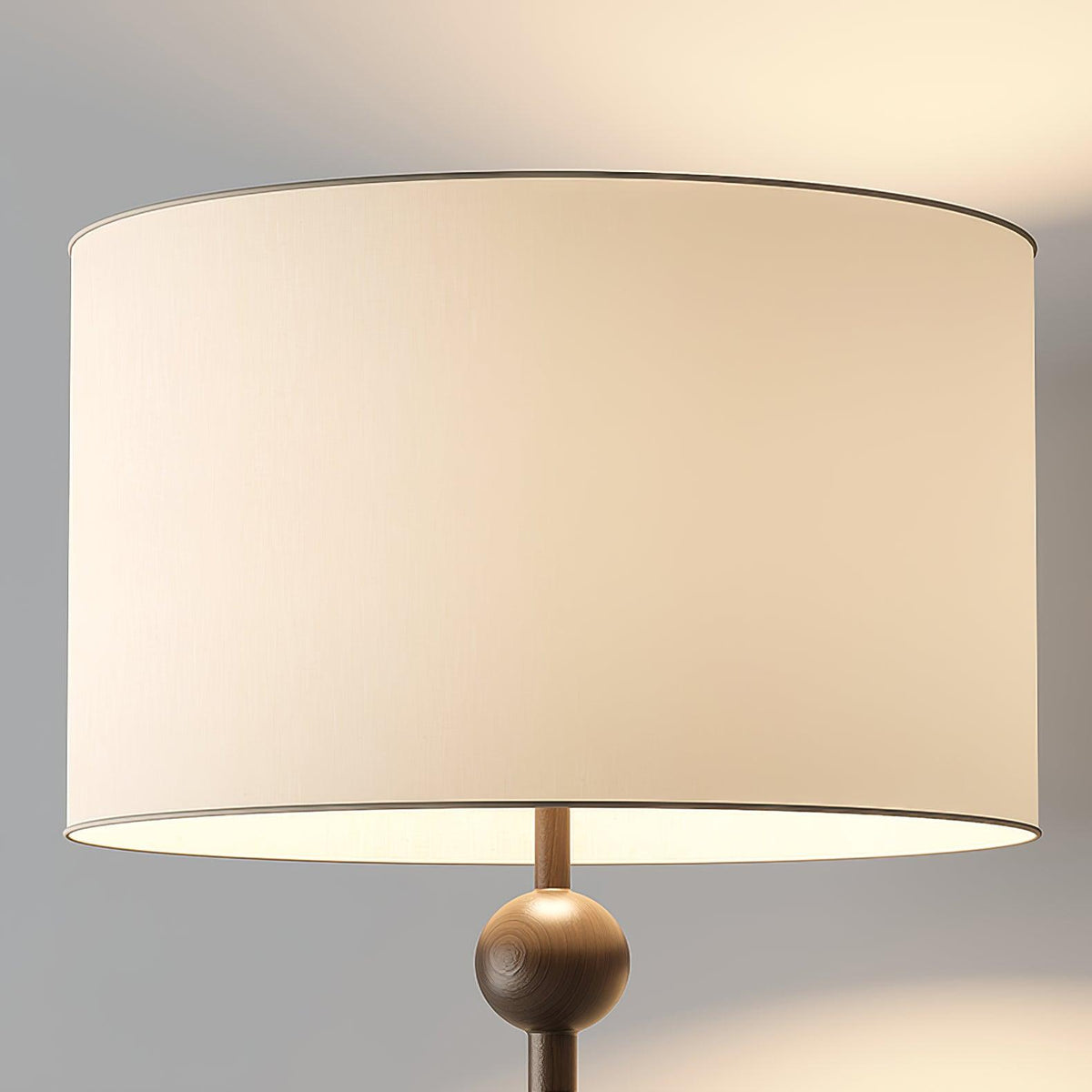 Tall Standing Lamp with White Shade 63 Inches Natural Wood Base Dimmable Accent Light for Bedroom Living Room Corner Reading Nook Modern Dec