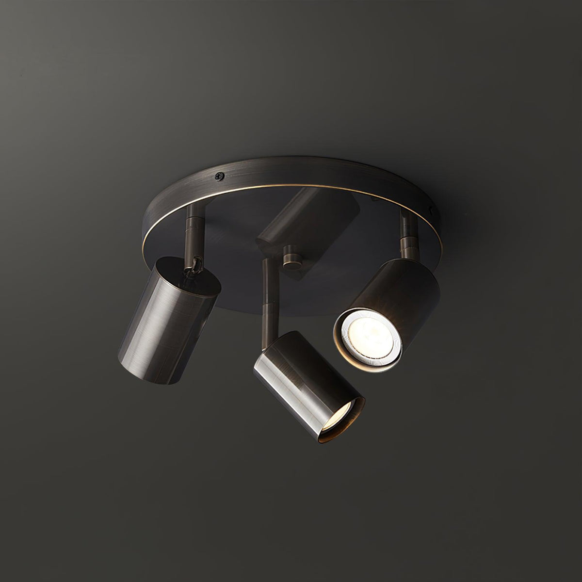 Rotatable Track Light for Kitchen Ceilings Multi-Head Metal Spotlight Fixture for Closets Directional Task Lighting Brass or Black