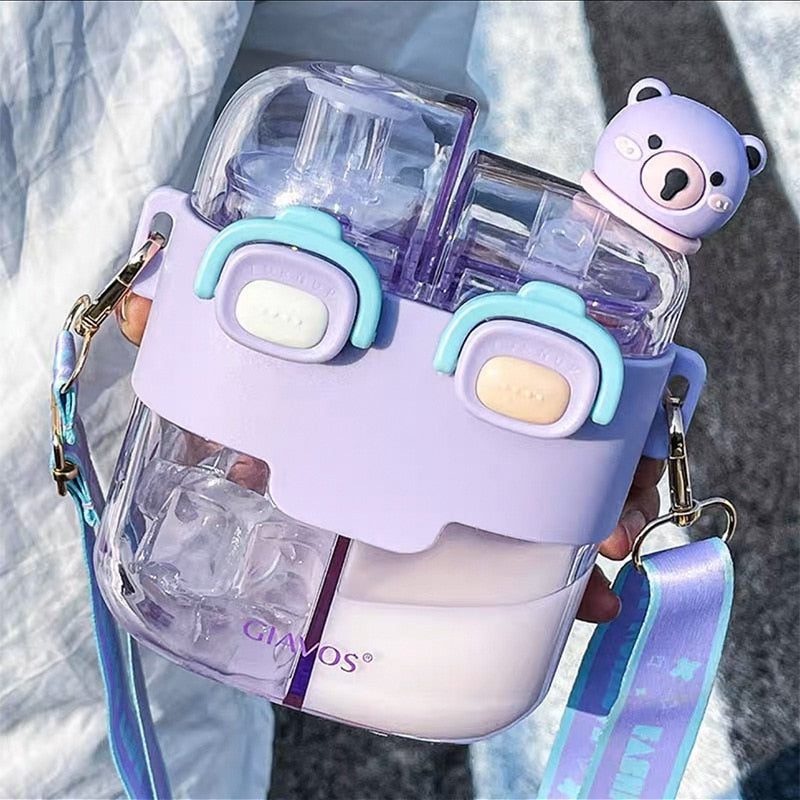 Hydration Buddy | Kids Water Bottle with Double-Bin Design | Eco-Friendly & Fun Hydration Solution