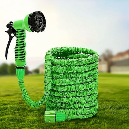 Expanding Garden Hose with 7-Pattern Spray Nozzle for Watering Lawns Patios Cars | Lightweight Flexible Coil Design | 50 100 150 200 ft