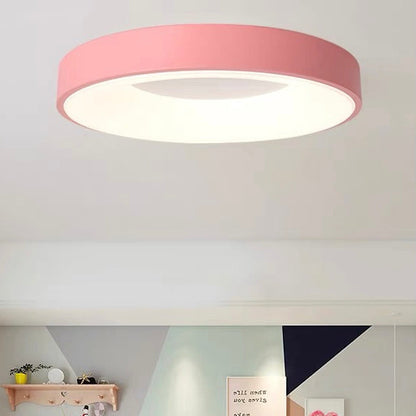 Round LED Overhead Fixture for Bedroom & Hallway – Ultra-Slim Iron & Acrylic Disc – Dimmable Options for Living Room & Entryway