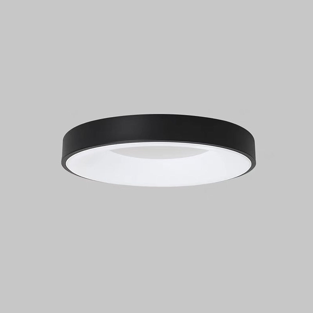 Round LED Overhead Fixture for Bedroom & Hallway – Ultra-Slim Iron & Acrylic Disc – Dimmable Options for Living Room & Entryway