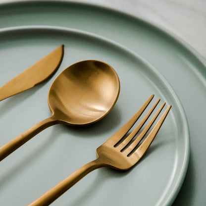 Titanium-Coated Stainless Steel Flatware Set – 18/10 Premium Dinnerware Service for Everyday Dining & Special Occasions