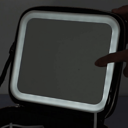 AURAMIR – Portable Makeup Bag with LED Mirror and Adjustable Brightness for Travel and Daily Use