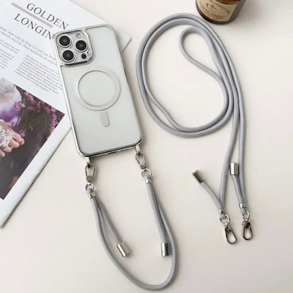 MagSafe Crossbody iPhone Case with Adjustable Strap for Hands-Free Carrying | Compatible with All MagSafe Accessories | Slim Protective