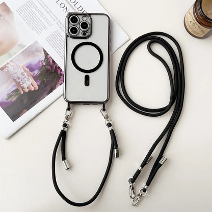 MagSafe Crossbody iPhone Case with Adjustable Strap for Hands-Free Carrying | Compatible with All MagSafe Accessories | Slim Protective
