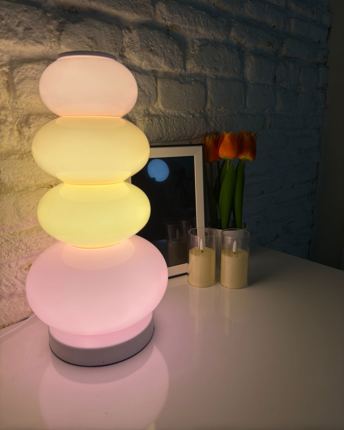 Translucent Acrylic Tower Light 63 Inches Tall Modern Statement Piece for Bedrooms Lounges Hallways Offices