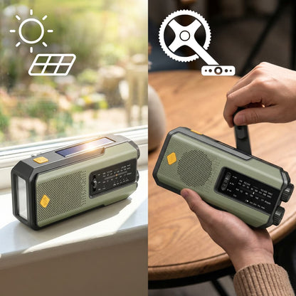Portable Solar Powered Emergency Radio with Flashlight