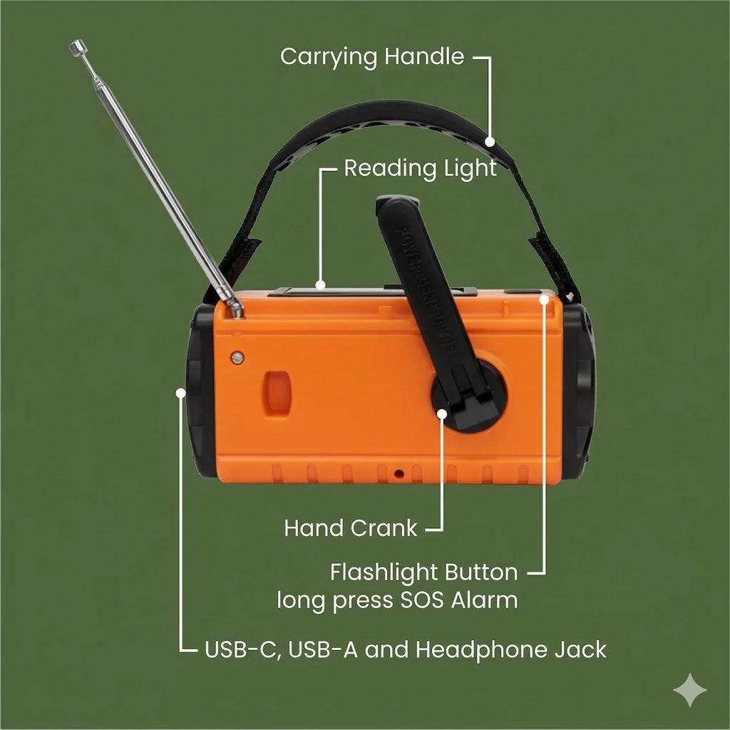 Portable Solar Powered Emergency Radio