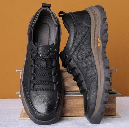 Comfortable Men's Leather Slip On Shoes Orthotic Support