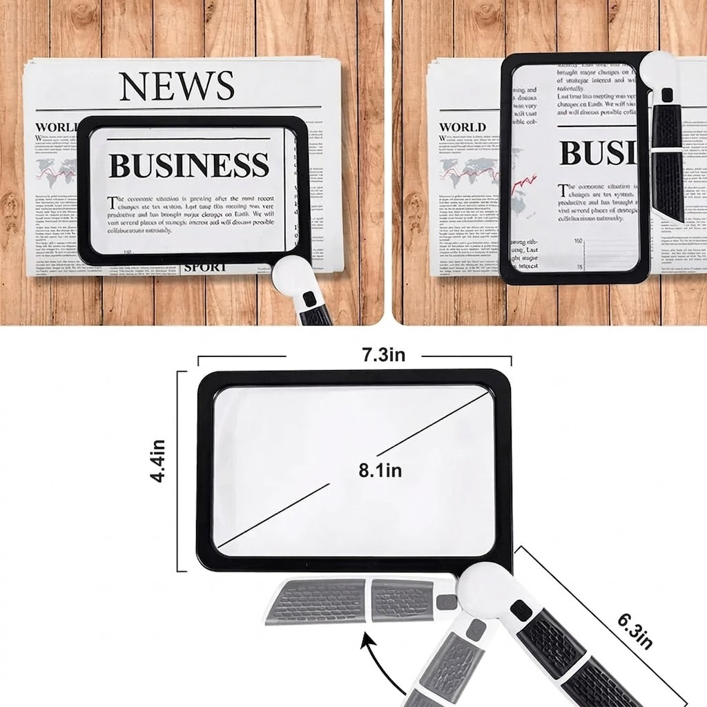 Bright LED Handheld Magnifier with 5X Zoom