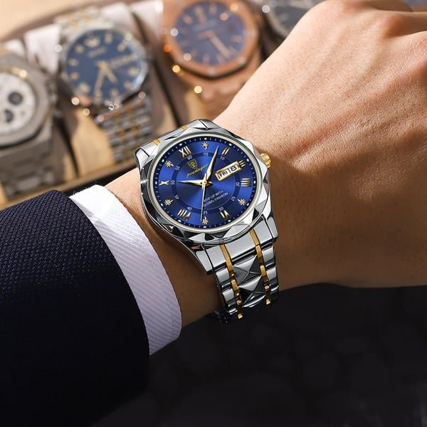 Premium Men's Quartz Watch, Stainless Steel Case