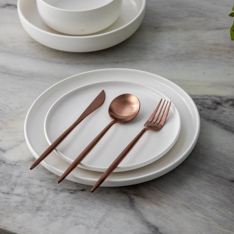 Titanium-Coated Stainless Steel Flatware Set – 18/10 Premium Dinnerware Service for Everyday Dining & Special Occasions