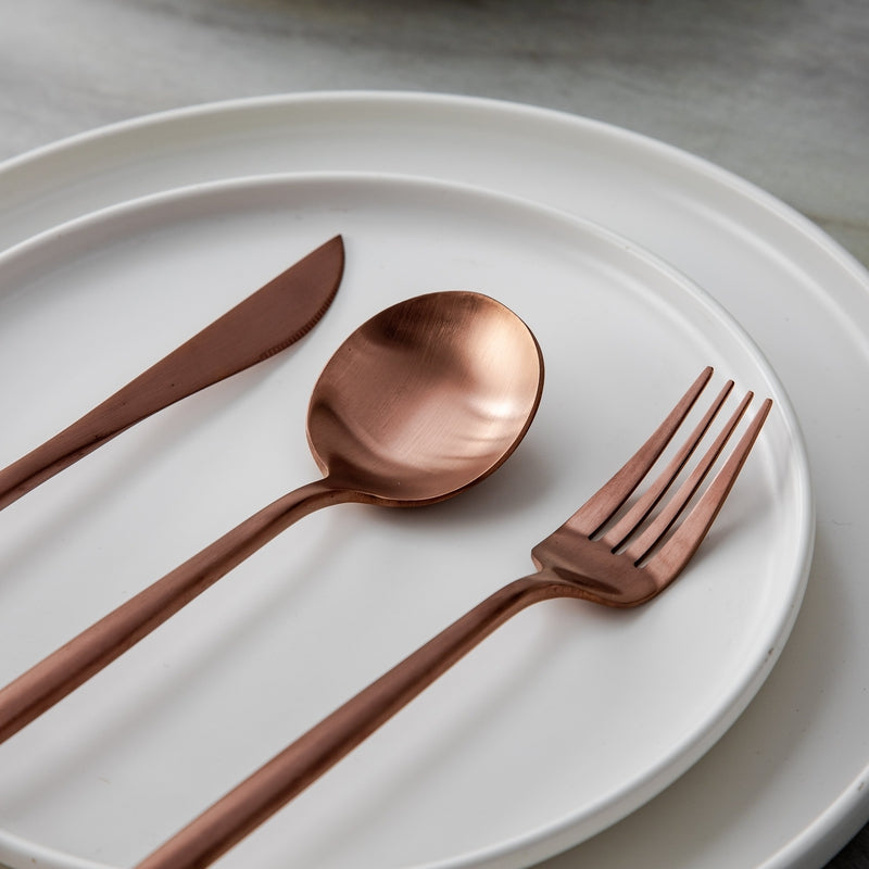 Stainless Steel Flatware Set – Matte Finish 5-Piece Place Settings for Everyday & Formal Dining