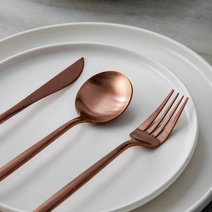 Stainless Steel Flatware Set – Matte Finish 5-Piece Place Settings for Everyday & Formal Dining