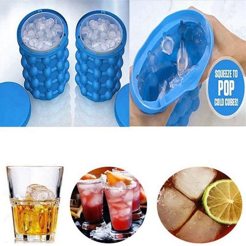Ortekor IceCube Maker | 2-in-1 Silicone Ice Cube Tray with Cooling Function | Space-Saving Design for Fresh Drinks